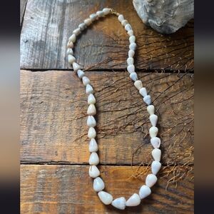 Elegant Hawaii Cone Shell Lei Necklace 18" + Gold Filled